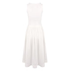 White Butterfly Applique Midi Dress H6831