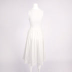 White Butterfly Applique Midi Dress H6831