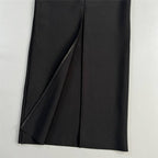 White Corset Black Mermaid Dress H6815