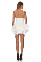 White Corset Ruffle Mini Dress H3188