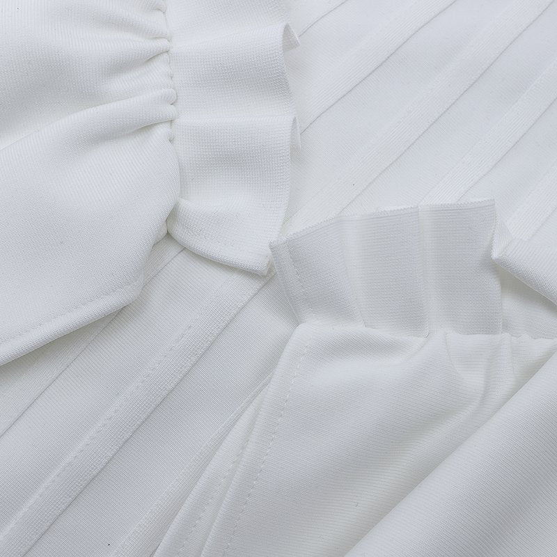 White Corset Ruffle Mini Dress H3188