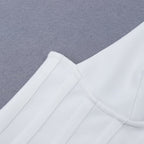 White Corset Ruffle Mini Dress H3188