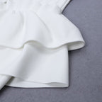 White Corset Ruffle Mini Dress H3188