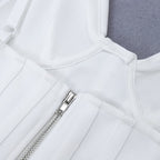 White Corset Ruffle Mini Dress H3188