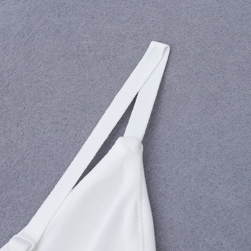 White Corset Ruffle Mini Dress H3188