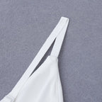 White Corset Ruffle Mini Dress H3188