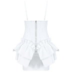 White Corset Ruffle Mini Dress H3188