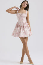 White Corset Strap Mini Dress H6290