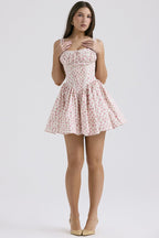 White Corset Strap Mini Dress H6290