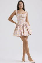 White Corset Strap Mini Dress H6290