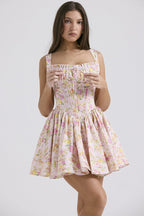 White Corset Strap Mini Dress H6290
