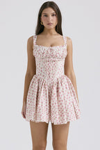 White Corset Strap Mini Dress H6290