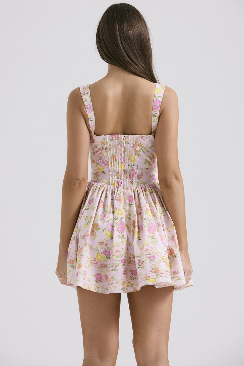 White Corset Strap Mini Dress H6290