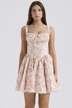 White Corset Strap Mini Dress H6290