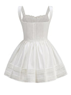 White Corset Strap Mini Dress H6290