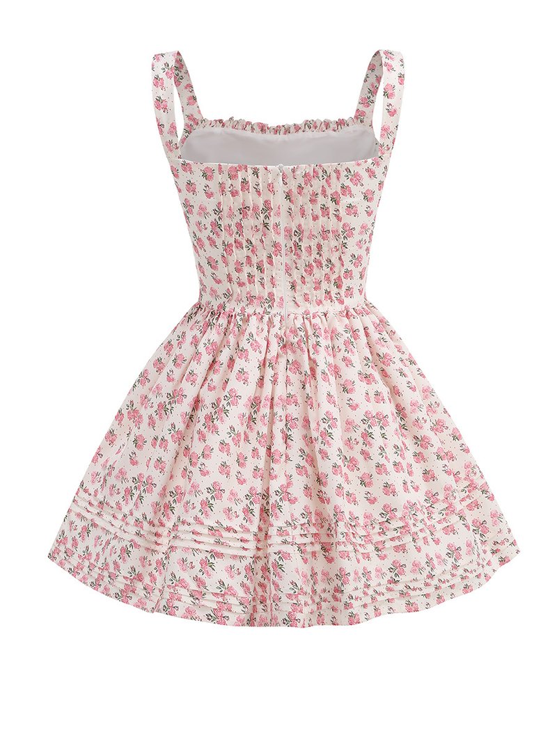 White Corset Strap Mini Dress H6290