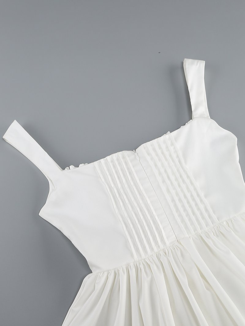 White Corset Strap Mini Dress H6290