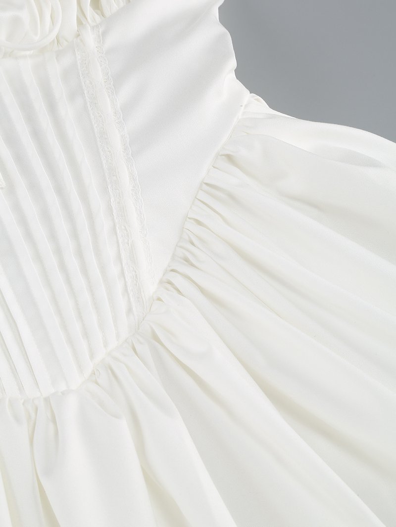 White Corset Strap Mini Dress H6290