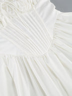 White Corset Strap Mini Dress H6290