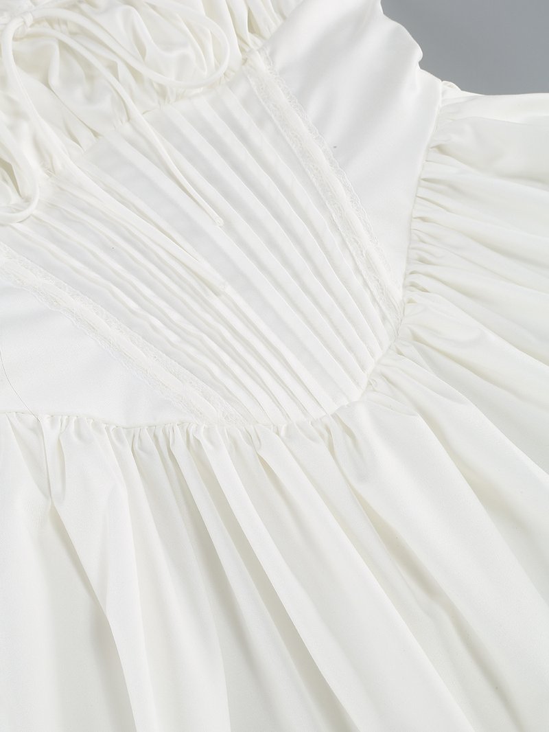 White Corset Strap Mini Dress H6290
