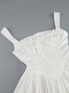 White Corset Strap Mini Dress H6290