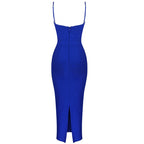 White Cut-Out Black Bandage Midi Dress H3337