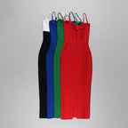 White Cut-Out Black Bandage Midi Dress H3337