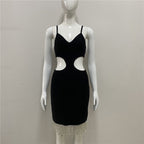 White Cutout Fringe Bodycon Dress H4848