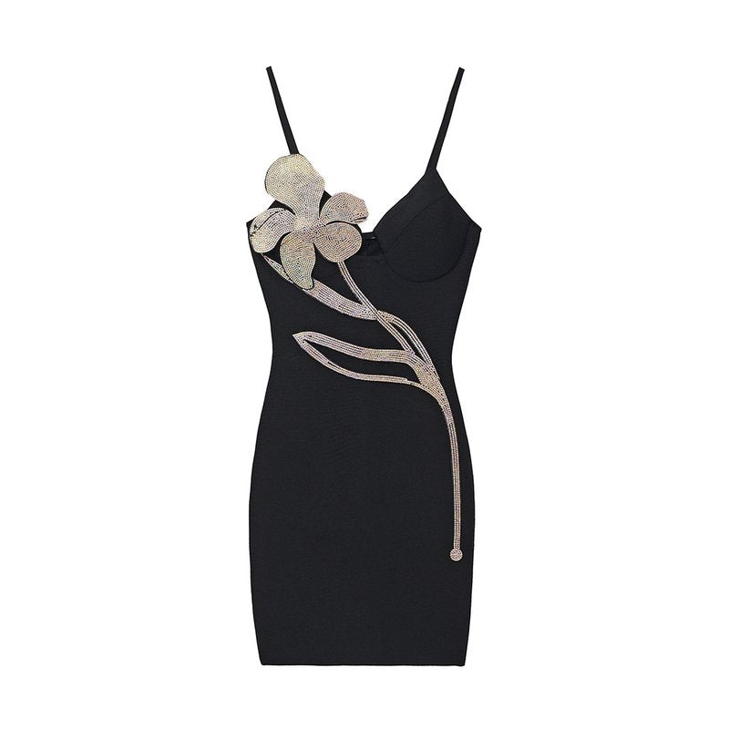White Embellished Cut-Out Bodycon Dress H5460