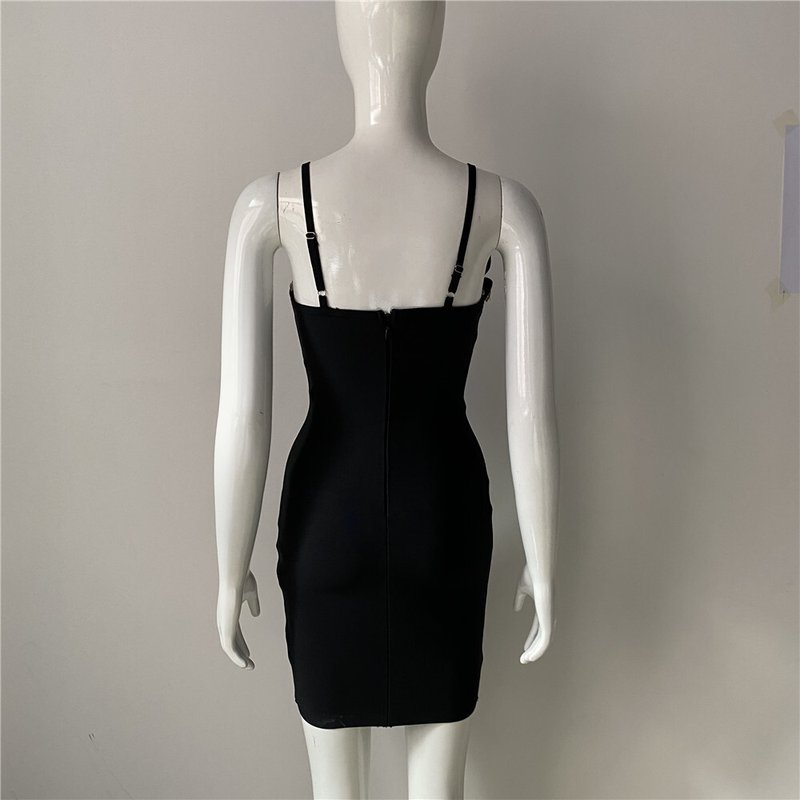 White Embellished Cut-Out Bodycon Dress H5460