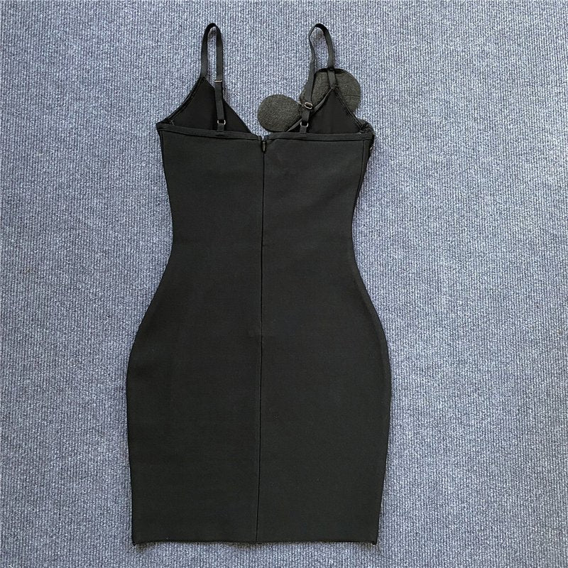 White Embellished Cut-Out Bodycon Dress H5460