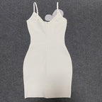 White Embellished Cut-Out Bodycon Dress H5460