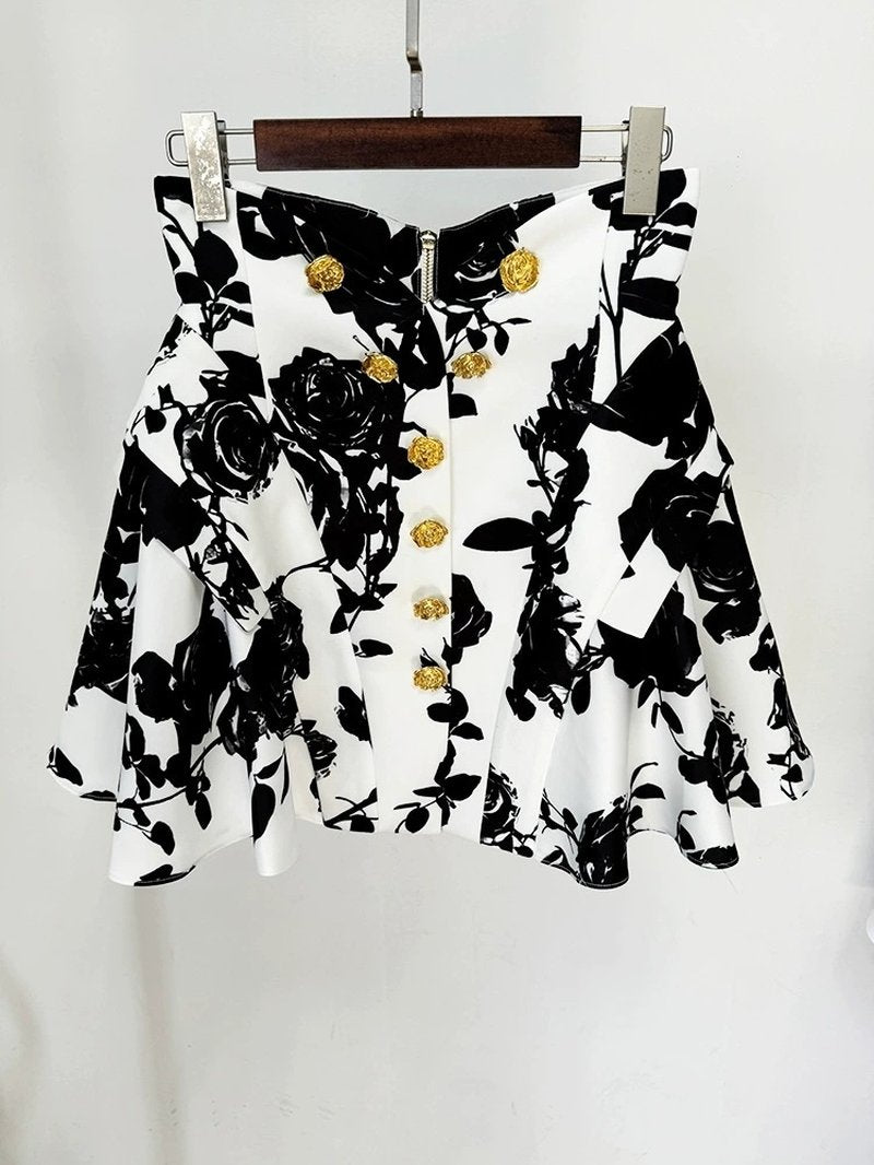 White Floral Peplum Mini Dress H6361