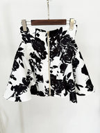 White Floral Peplum Mini Dress H6361