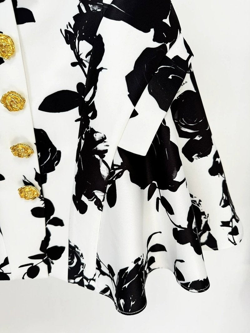 White Floral Peplum Mini Dress H6361