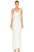 White Floral Strap Maxi Dress H5995