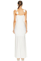 White Floral Strap Maxi Dress H5995