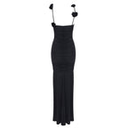 White Floral Strap Maxi Dress H5995
