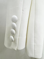 White Gold Embellished Wide Leg Suit H7003
