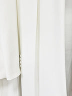 White Gold Embellished Wide Leg Suit H7003