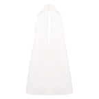 White Halter Neck Keyhole Mini Dress H6879