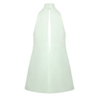 White Halter Neck Keyhole Mini Dress H6879