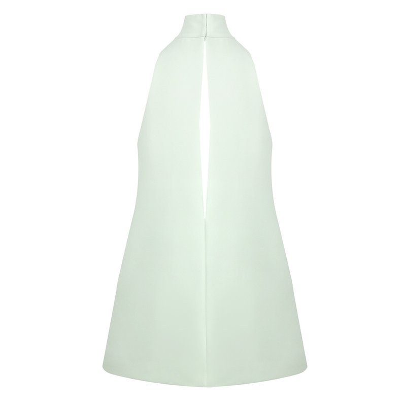 White Halter Neck Keyhole Mini Dress H6879