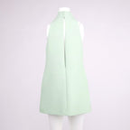 White Halter Neck Keyhole Mini Dress H6879