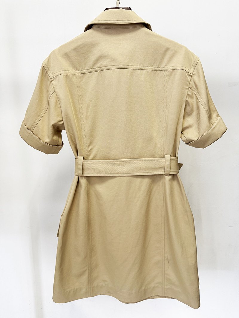 White Lace-Up Cargo Mini Dress H7038