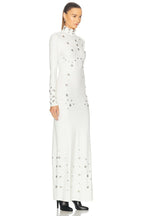 White Long Sleeve Buttoned Gown H7015
