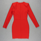 White Mesh Panel Long Sleeve Bodycon Dress H3378