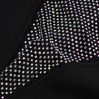 White Mesh Panel Long Sleeve Bodycon Dress H3378