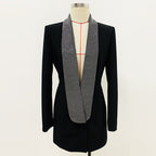 White Sequin Lapel Blazer Dress H5920