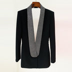 White Sequin Lapel Blazer Dress H5920